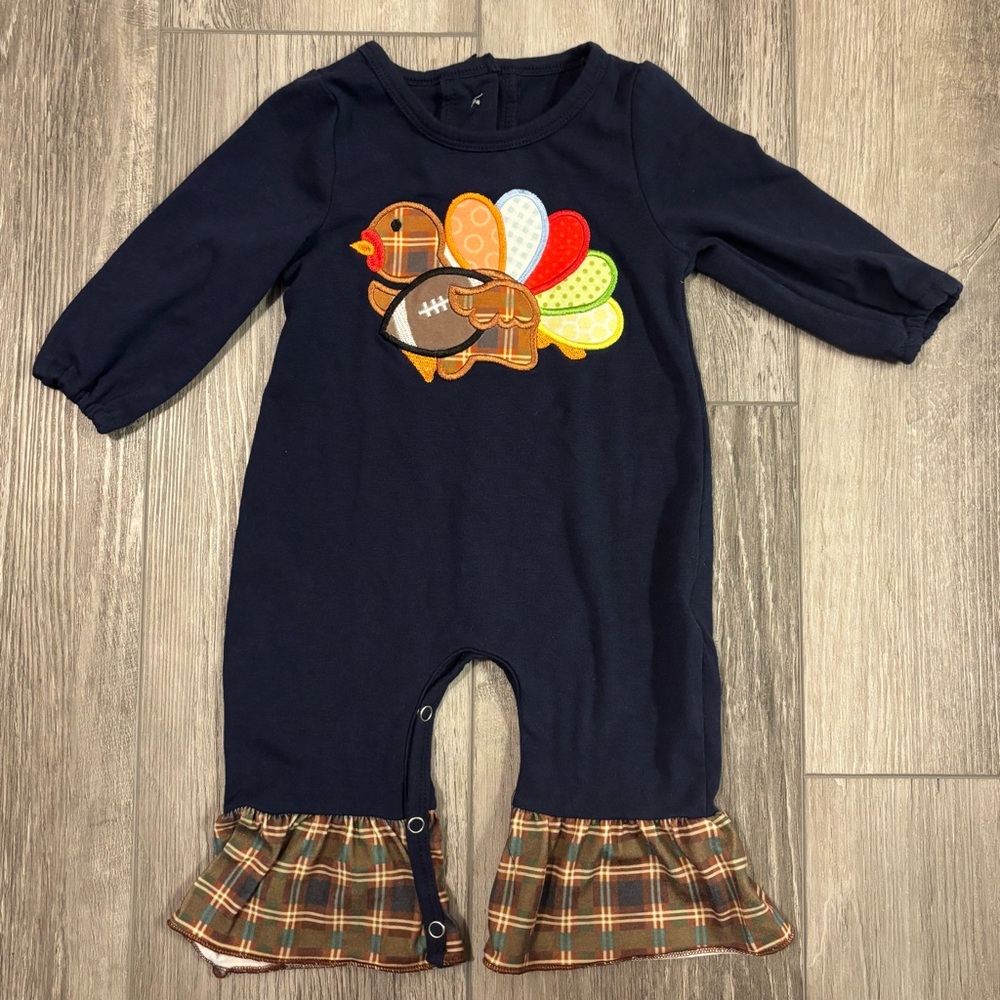 🏈Turkey & Football🏈 Thanksgiving/Fall Baby Outfit